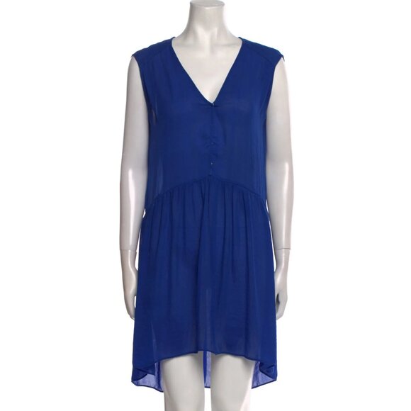 Sandro V-Neck Knee Length Dress Blue Sz Small - Picture 1 of 4